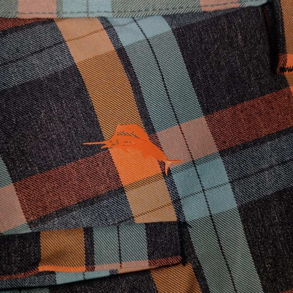 Tommy Bahama Men's Plaid Chino‎ Shorts, Size 40, Cotton, Flat Front, Casual Golf
